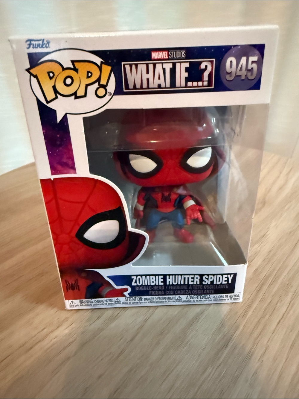 Funko Pop! What If...? Zombie Hunter Spidey Figure - Red & Blue